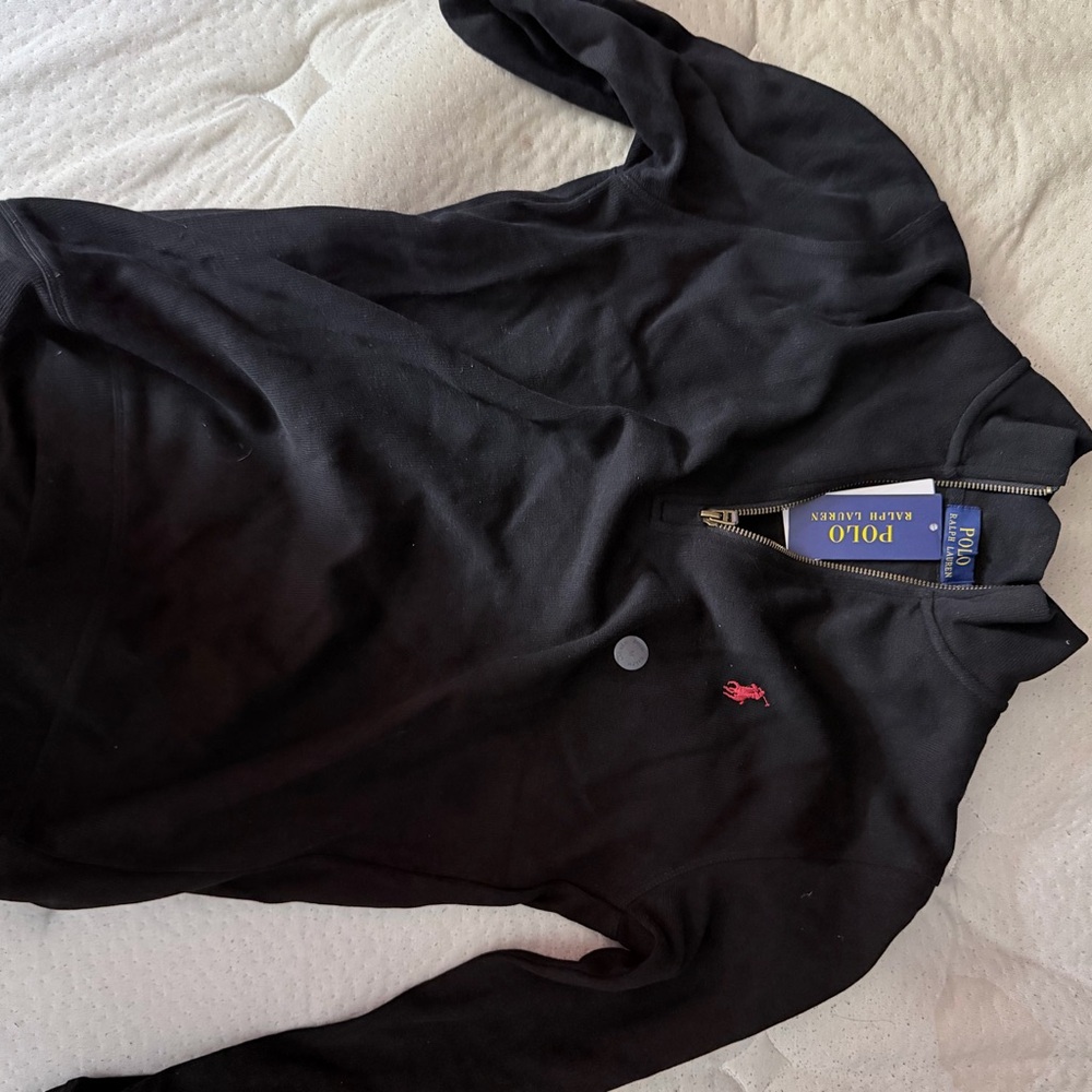 Polo by Ralph Lauren Black Sweatshirt with Pink Logo